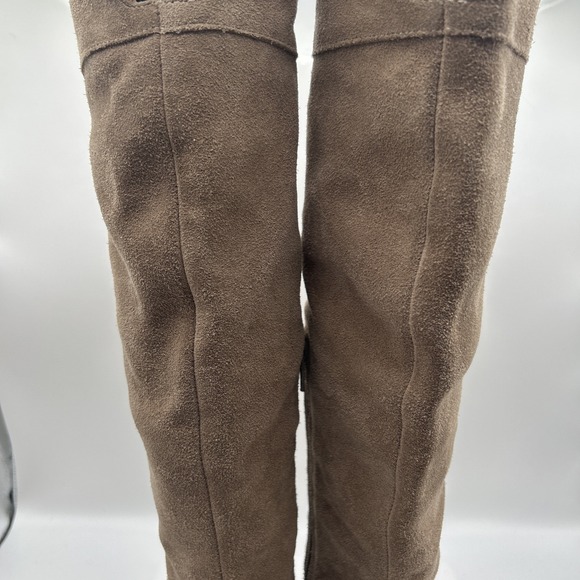 Lord & Taylor 424 Fifth Tall Suede Knee Boots,Women's SZ: 6 M,Beige,Cuff/Uncuff - Picture 14 of 16